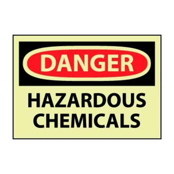 National Marker Co Glow Danger Rigid Plastic - Hazardous Chemicals GD441RB